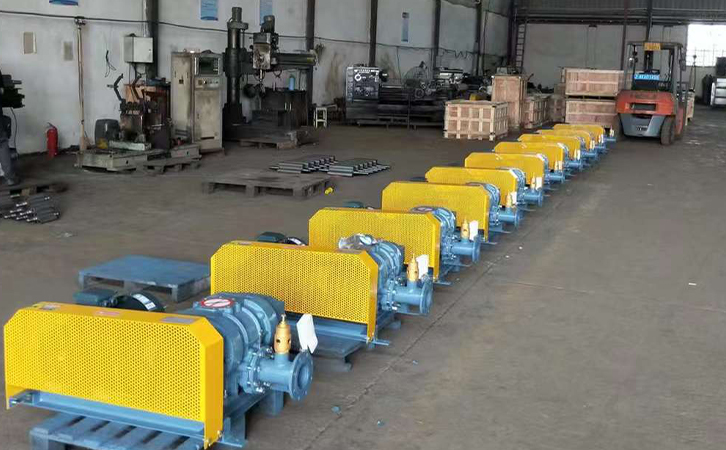 羅茨鼓風(fēng)機(jī)廠(chǎng)家直銷(xiāo)批量訂單專(zhuān)車(chē)發(fā)貨